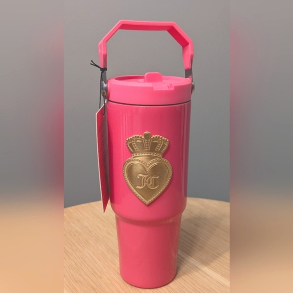 Juicy Couture Other - NWT Juicy Couture Insulated Hot/Cold Tumbler w/ Pop-Up Straw & Easy Carry Handle